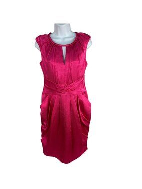 Vince Camuto Womens Pink Sleeveless Draped Sheath Dress Size 4 Elegant Party